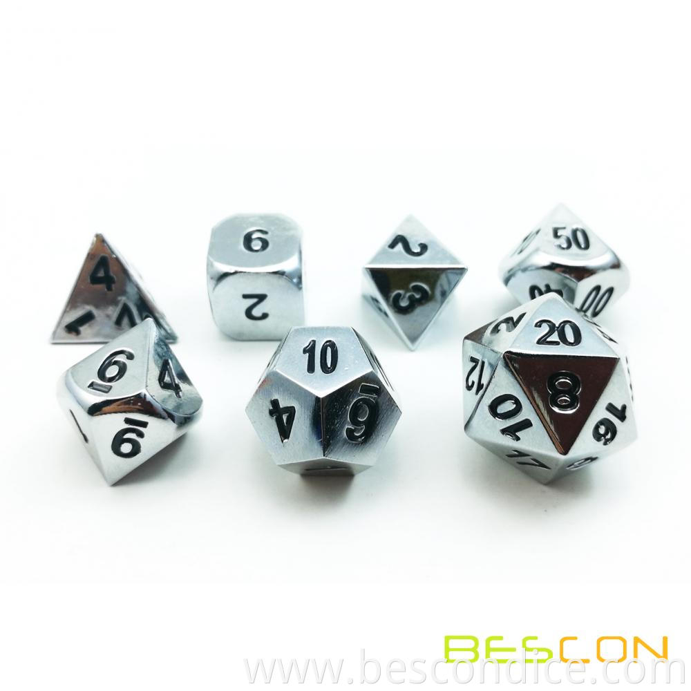 Chrome Metallic Dnd Dice Set Of 7 2